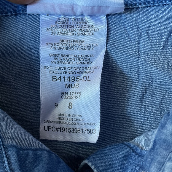 Blue Denim Dress with Button Details - Picture 4 of 5